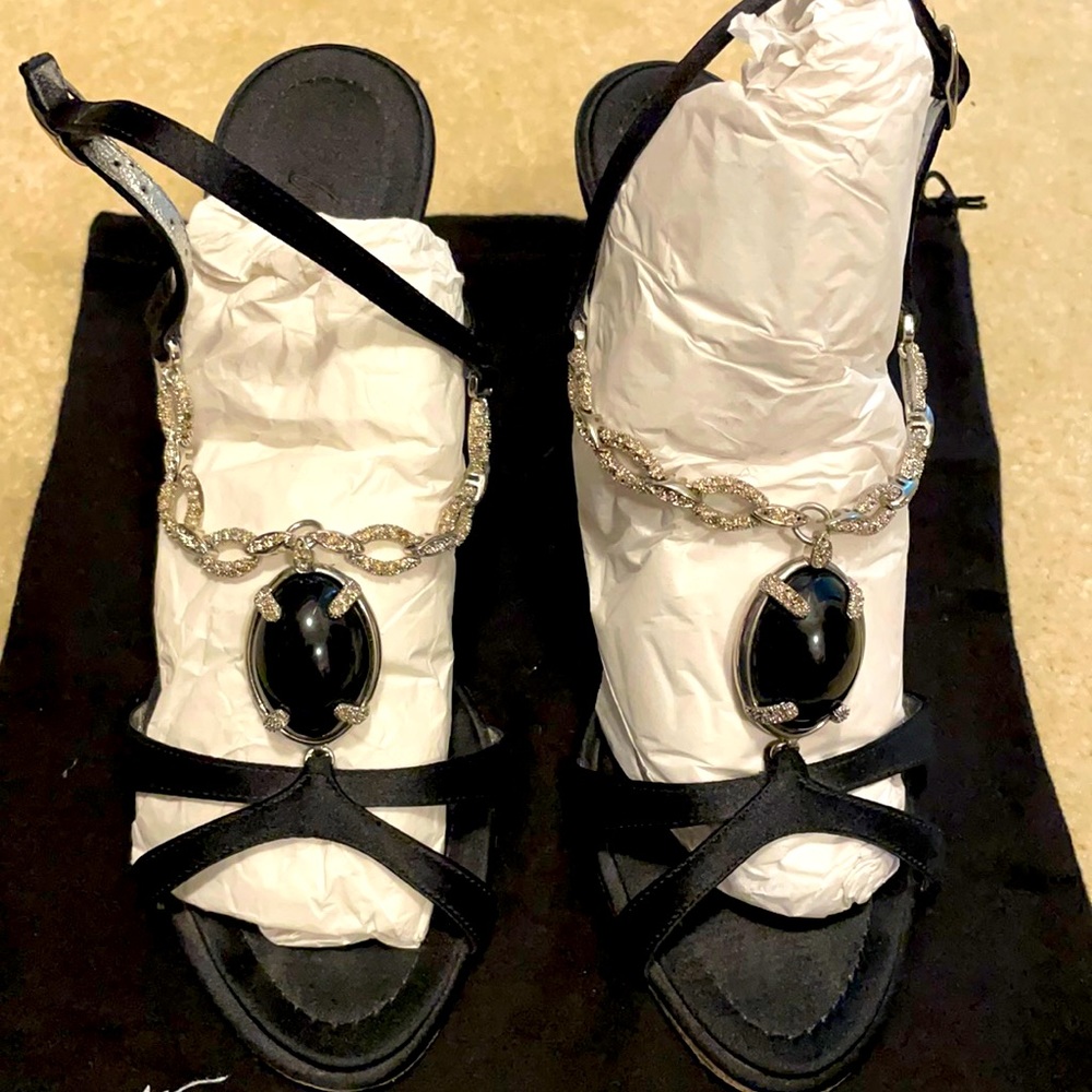 Giuseppe Zanotti black stone sandals